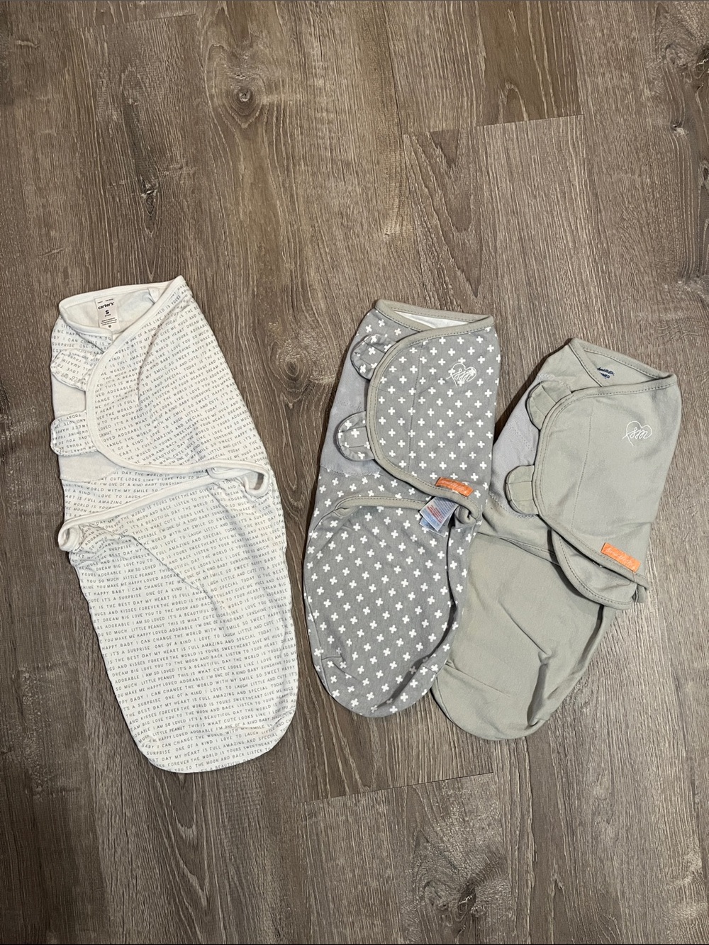 3x Baby Swaddles - Gray